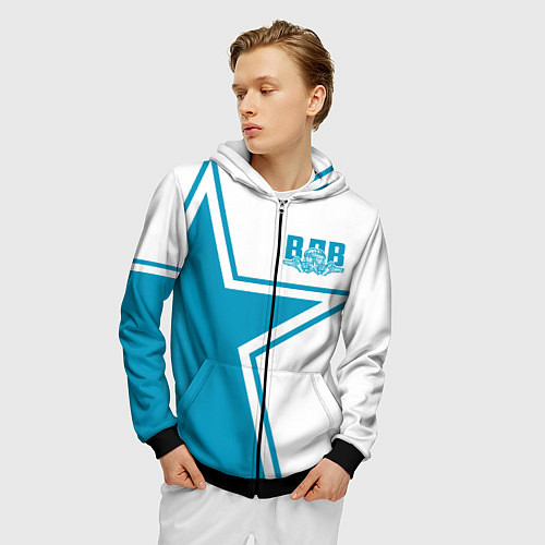 Мужская толстовка на молнии ВДВ / 3D-Черный – фото 3