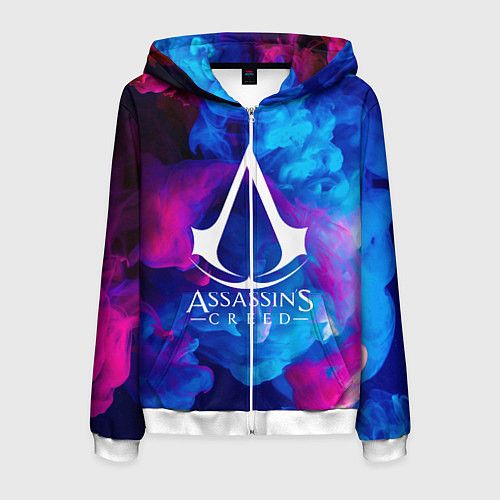 Мужская толстовка на молнии ASSASSINS CREED / 3D-Белый – фото 1