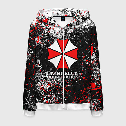 Мужская толстовка на молнии UMBRELLA CORP / 3D-Белый – фото 1