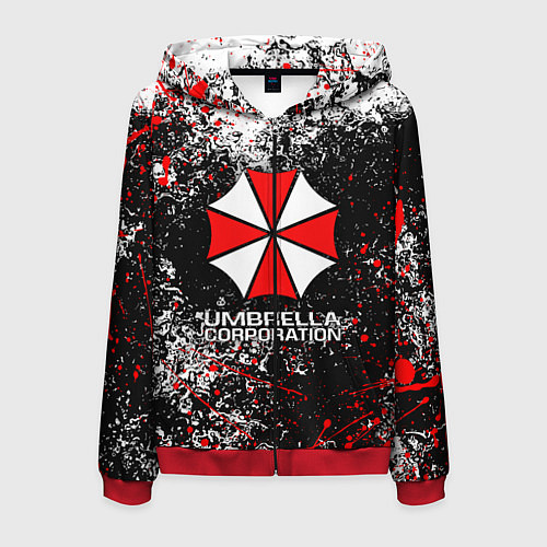 Мужская толстовка на молнии UMBRELLA CORP / 3D-Красный – фото 1