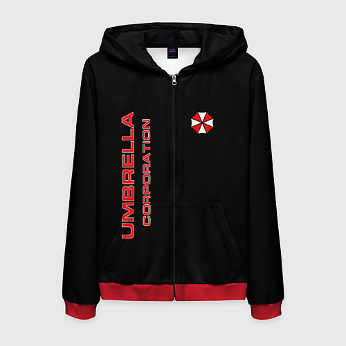 Мужская толстовка на молнии Umbrella Corporation / 3D-Красный – фото 1