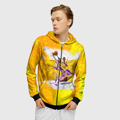 Мужская толстовка на молнии Kobe Bryant / 3D-Черный – фото 3