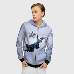 Толстовка 3D на молнии мужская ВВС России, цвет: 3D-черный — фото 2