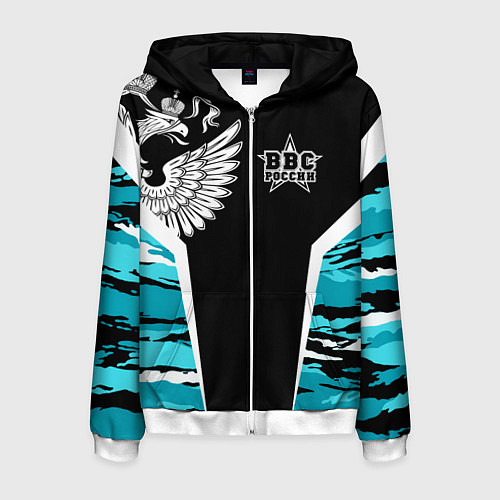 Мужская толстовка на молнии ВВС России Камуфляж / 3D-Белый – фото 1