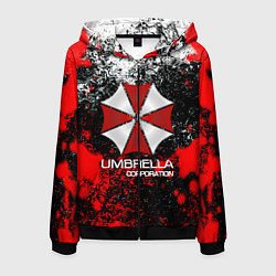 Толстовка 3D на молнии мужская UMBRELLA CORP, цвет: 3D-черный