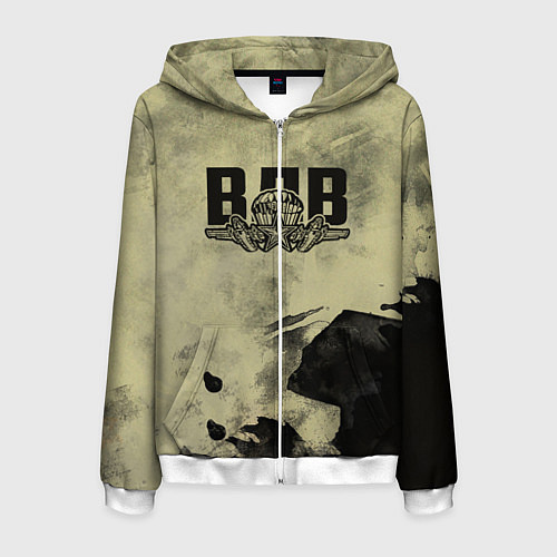 Мужская толстовка на молнии ВДВ / 3D-Белый – фото 1