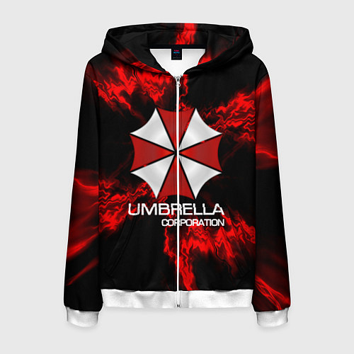 Мужская толстовка на молнии UMBRELLA CORP / 3D-Белый – фото 1