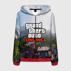 Толстовка 3D на молнии мужская GTA Online, цвет: 3D-красный