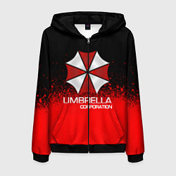 Толстовка 3D на молнии мужская UMBRELLA CORP, цвет: 3D-черный