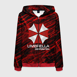 Толстовка 3D на молнии мужская UMBRELLA CORP, цвет: 3D-красный