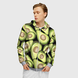 Толстовка 3D на молнии мужская Avocado background, цвет: 3D-меланж — фото 2