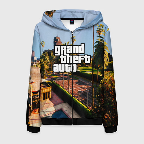Мужская толстовка на молнии Grand Theft Auto / 3D-Черный – фото 1
