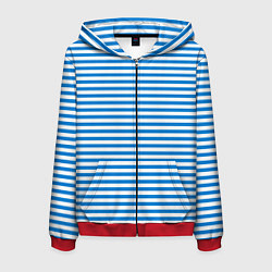 Толстовка 3D на молнии мужская Тельняшка ВДВ, цвет: 3D-красный