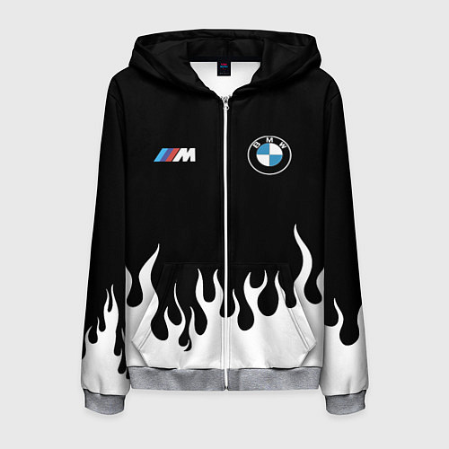 Мужская толстовка на молнии BMW БМВ / 3D-Меланж – фото 1