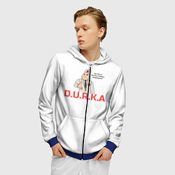 Толстовка 3D на молнии мужская Дурка, цвет: 3D-синий — фото 2
