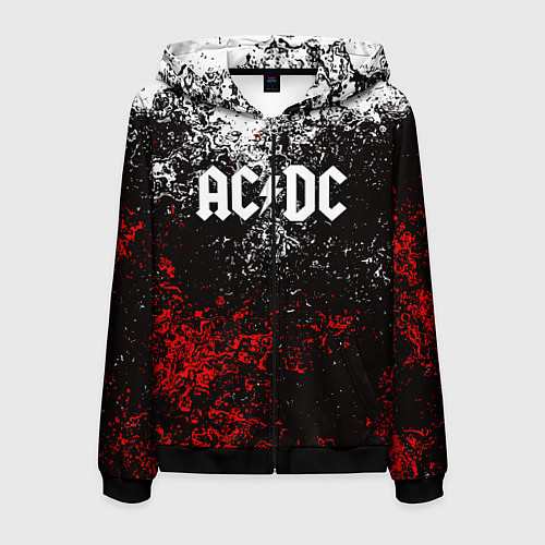 Мужская толстовка на молнии AC DC / 3D-Черный – фото 1