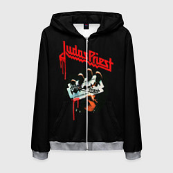 Толстовка 3D на молнии мужская Judas Priest, цвет: 3D-меланж
