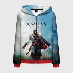 Толстовка 3D на молнии мужская Assassins Creed, цвет: 3D-красный