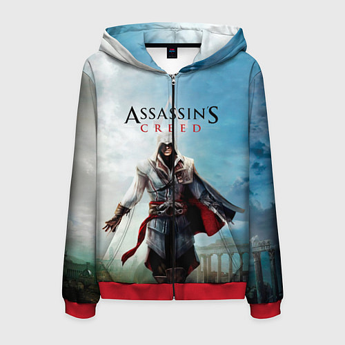 Мужская толстовка на молнии Assassins Creed / 3D-Красный – фото 1