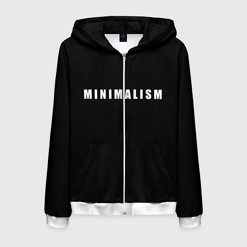 Мужская толстовка на молнии Minimalism / 3D-Белый – фото 1