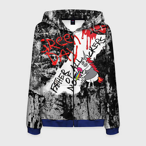 Мужская толстовка на молнии Green Day - Father of All MF / 3D-Синий – фото 1