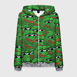 Толстовка 3D на молнии мужская Pepe The Frog, цвет: 3D-меланж