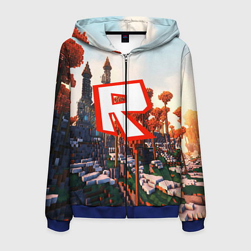 Мужская толстовка на молнии ROBLOX GAME / 3D-Синий – фото 1