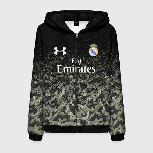 Мужская толстовка на молнии Real Madrid / 3D-Черный – фото 1