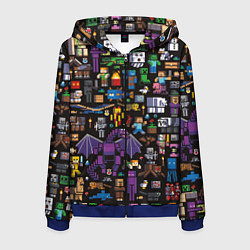 Толстовка 3D на молнии мужская MINECRAFT, цвет: 3D-синий