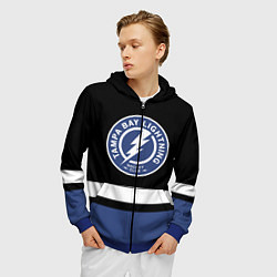 Толстовка 3D на молнии мужская Тампа-Бэй Лайтнинг, цвет: 3D-синий — фото 2