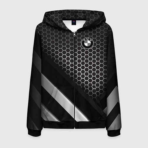 Мужская толстовка на молнии BMW / 3D-Черный – фото 1