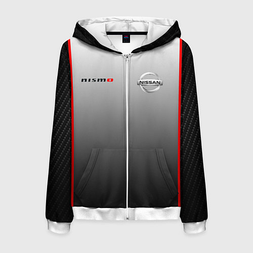 Мужская толстовка на молнии NISSAN NISMO / 3D-Белый – фото 1