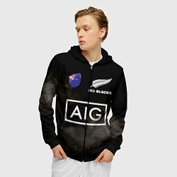 Толстовка 3D на молнии мужская ALL BLACKS, цвет: 3D-черный — фото 2