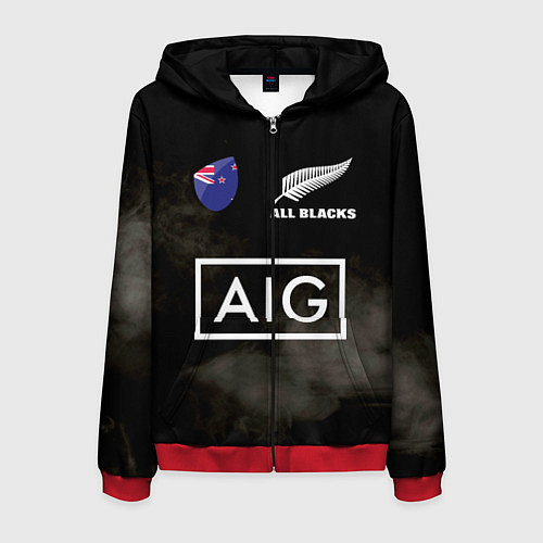 Мужская толстовка на молнии ALL BLACKS / 3D-Красный – фото 1