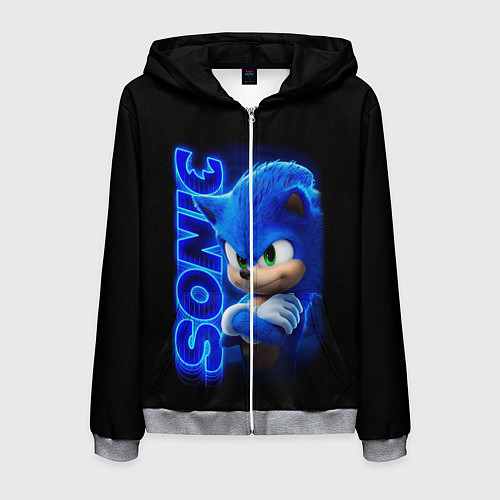 Мужская толстовка на молнии SONIC / 3D-Меланж – фото 1