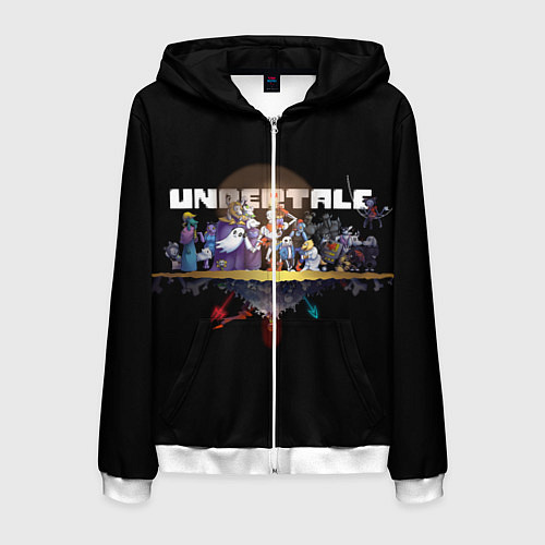 Мужская толстовка на молнии Undertale / 3D-Белый – фото 1