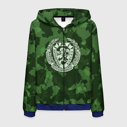 Мужская толстовка на молнии Пограничные Войска / 3D-Синий – фото 1