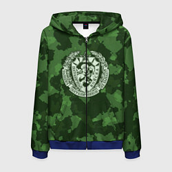 Толстовка 3D на молнии мужская Пограничные Войска, цвет: 3D-синий