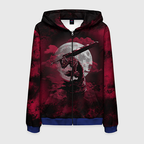 Мужская толстовка на молнии BERSERK / 3D-Синий – фото 1