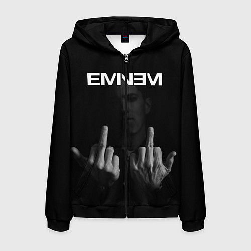 Мужская толстовка на молнии EMINEM / 3D-Черный – фото 1