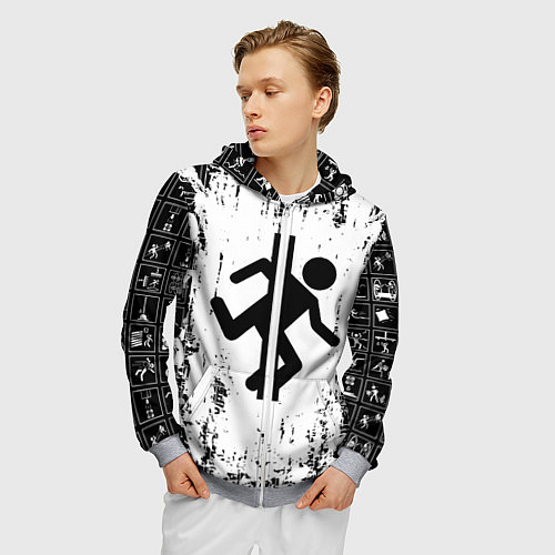 Мужская толстовка на молнии PORTAL / 3D-Меланж – фото 3