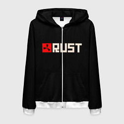 Толстовка 3D на молнии мужская RUST, цвет: 3D-белый