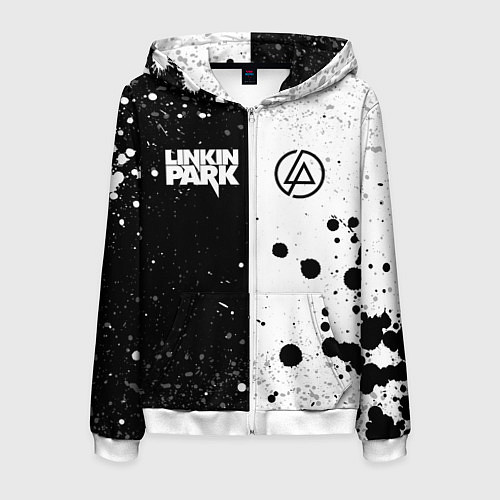 Мужская толстовка на молнии LINKIN PARK / 3D-Белый – фото 1