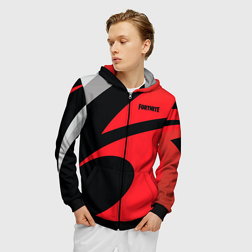 Мужская толстовка на молнии Fortnite / 3D-Черный – фото 3