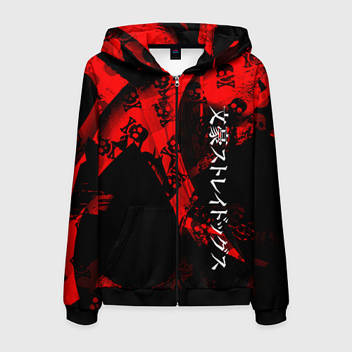 Мужская толстовка на молнии Bungou Stray Dogs / 3D-Черный – фото 1