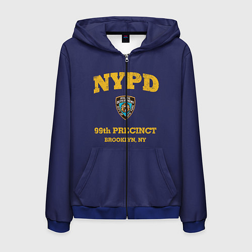Мужская толстовка на молнии Бруклин 9-9 департамент NYPD / 3D-Синий – фото 1