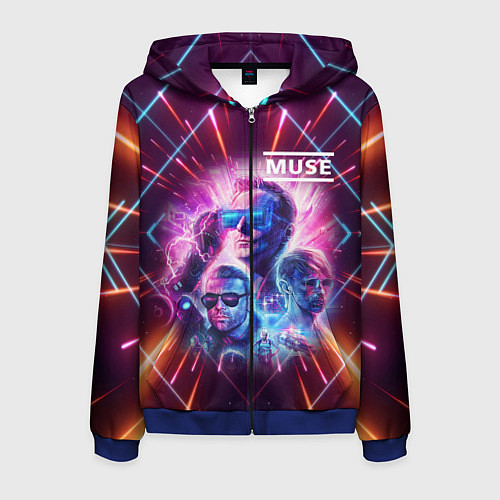 Мужская толстовка на молнии Muse / 3D-Синий – фото 1