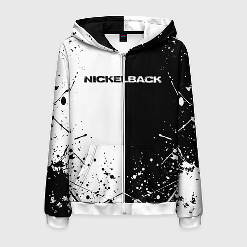 Мужская толстовка на молнии Nickelback / 3D-Белый – фото 1
