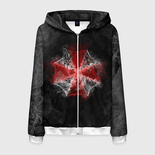 Мужская толстовка на молнии RESIDENT EVIL 3 / 3D-Белый – фото 1