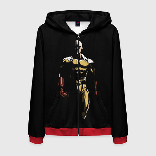 Мужская толстовка на молнии One punch man Ванпанчмен / 3D-Красный – фото 1